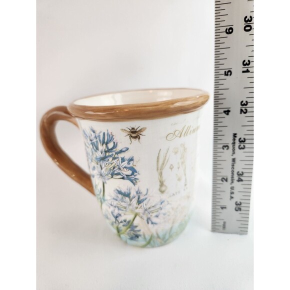 Allium w/Bees Ceramic Coffee Tea Hot Chocolate Mug Botanical Flowers Garden Gift - Picture 6 of 11